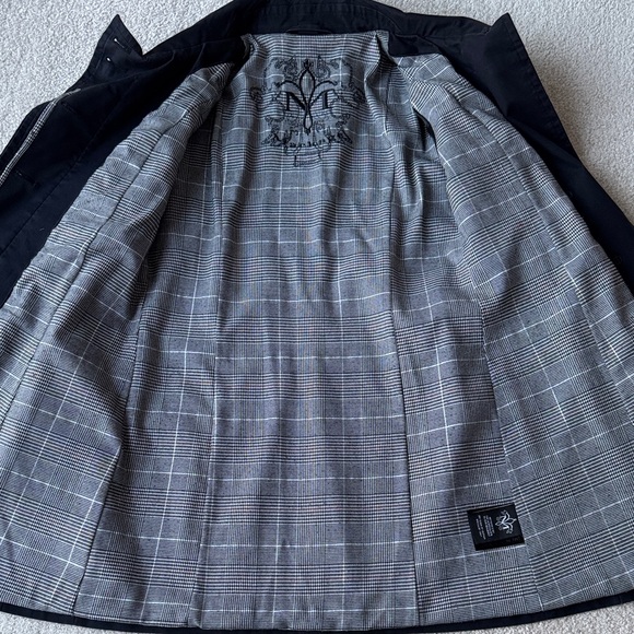 Mackage Women's Black Trim Leather Trench Coat - Picture 11 of 16